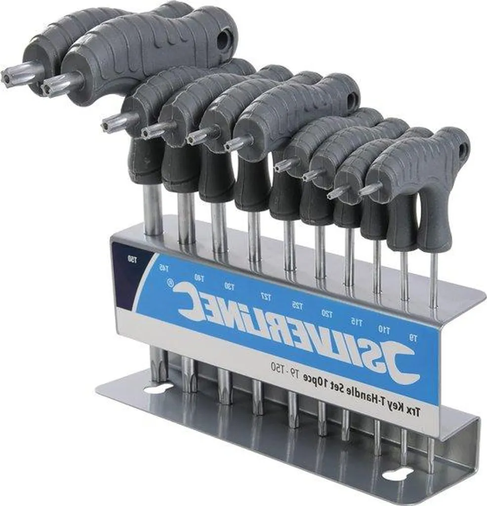 Coffret de clés mâles Trx en T de T9 à T50 avec poignées ergonomiques 10pcs