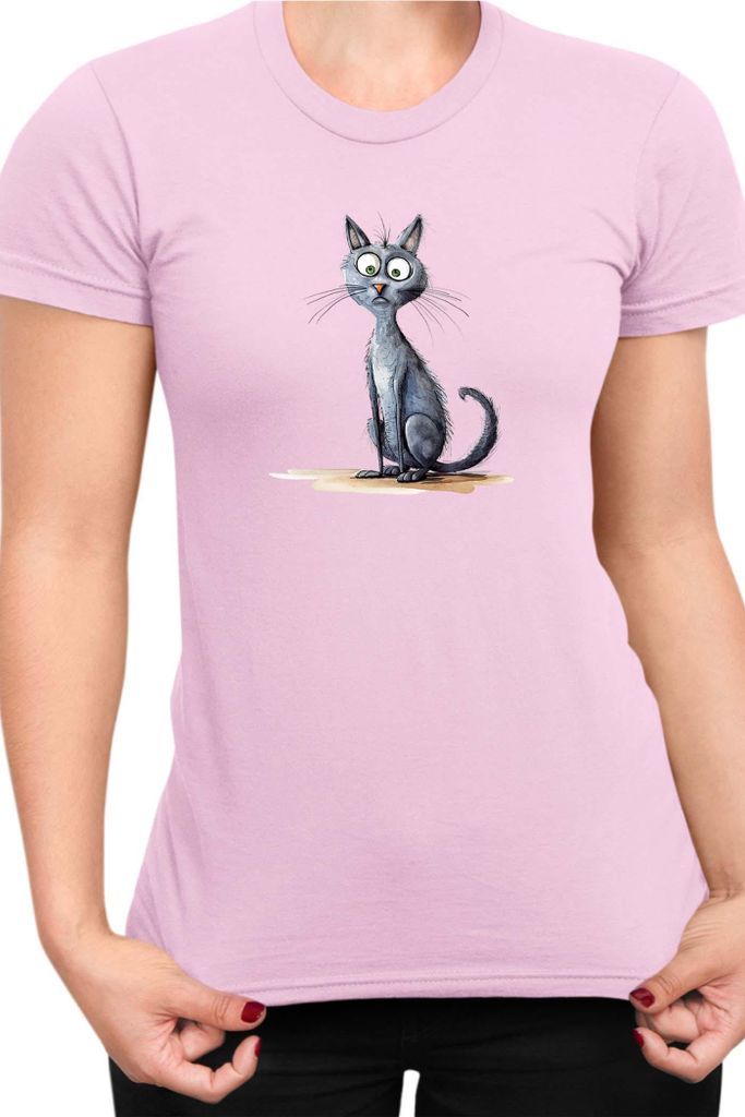 Damen T-Shirt Funny Cats Breeds Korat Cat, Lady L / Hellrosa