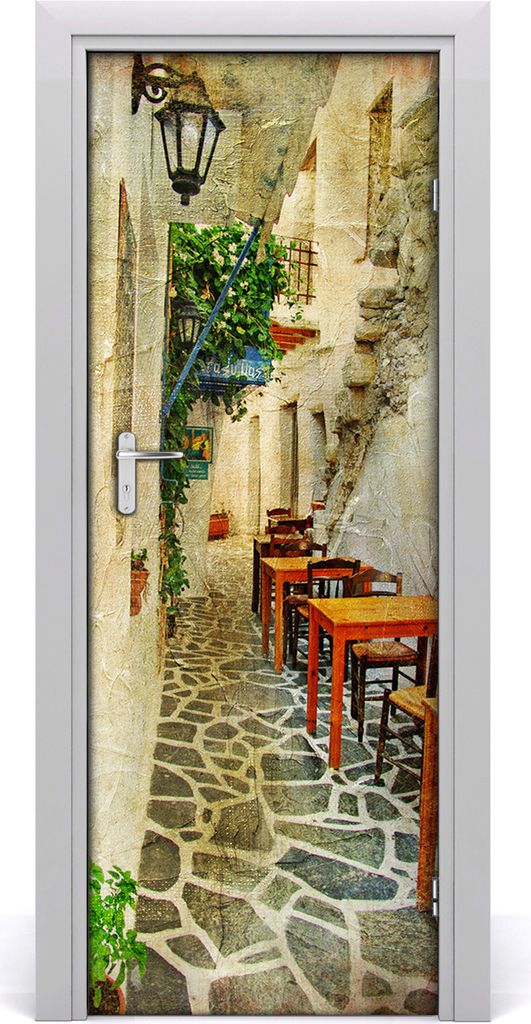 Tulup Türaufkleber 75x205 cm Dekorative Aufkleber Selbstklebend Wasserdichte Tapete Abnehmbar Schlafzimmer Wohnzimmer Wohnkultur - Griechische Tav...