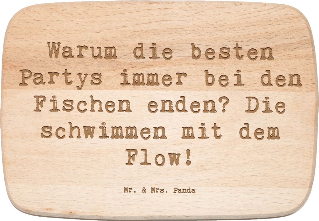 Mr. & Mrs. Panda Schneidebrett Holz Spruch Fische Flow Spaß - Transparent - Geschenk, Empathie, Angler, Kreativität, jausenbrett, Geschenke Astro...