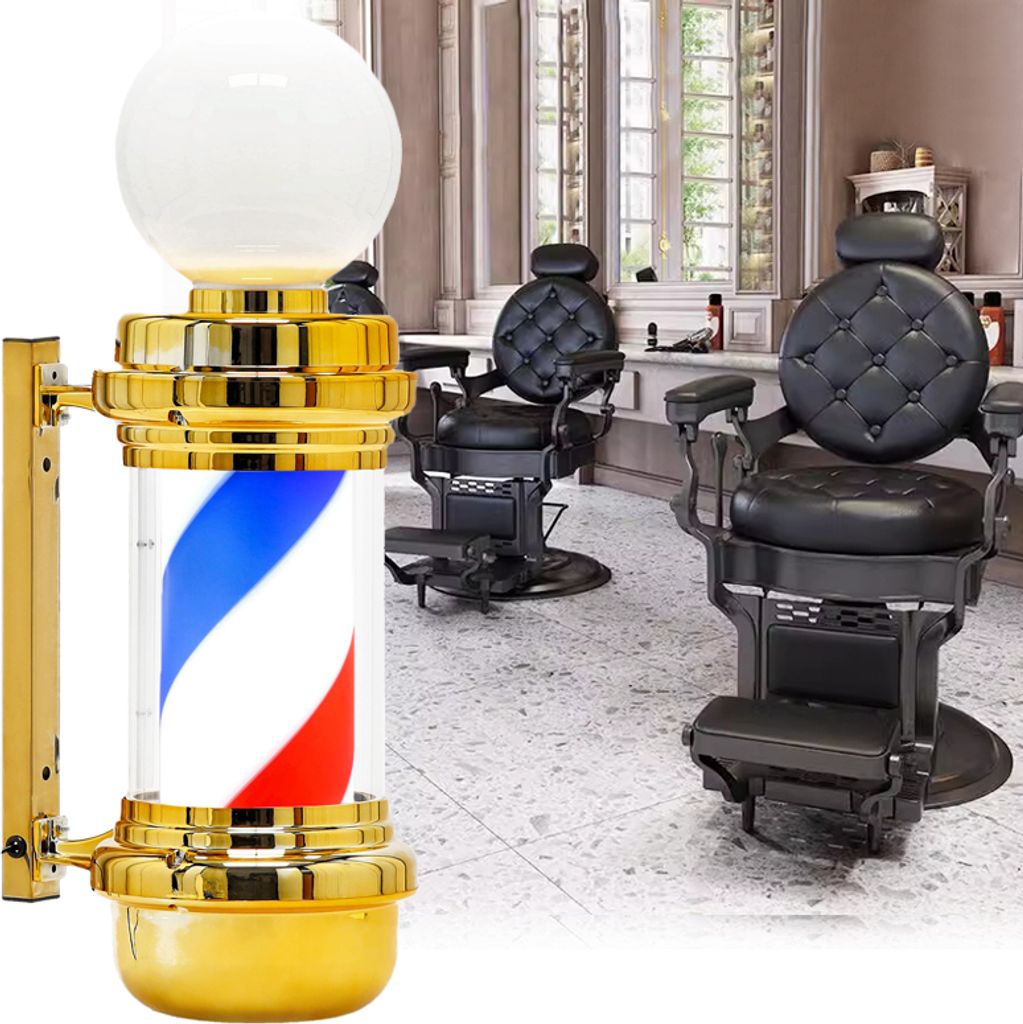 Barbier Post Plafond Zeichen Lampe Gold 68cm