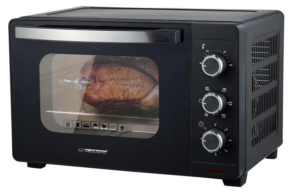 Mini four à convection 25 litres Noir pour rôtir et cuire au quotidien