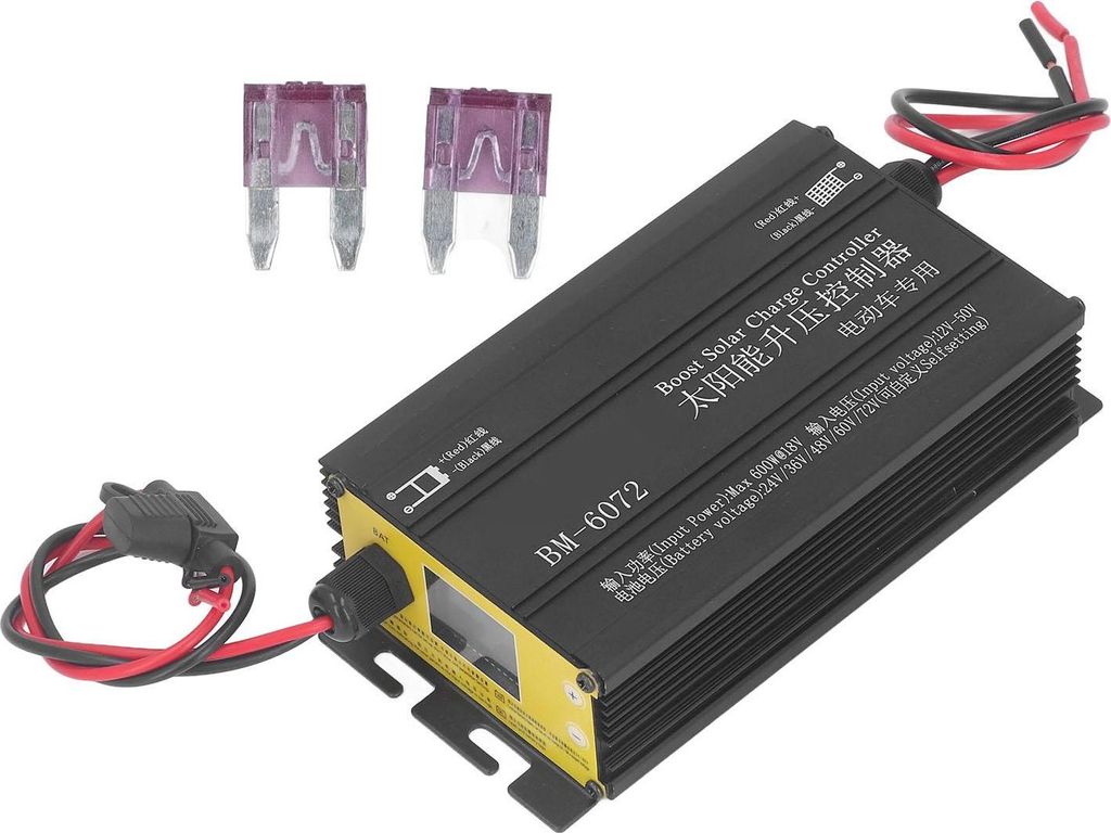 600W MPPT Solar Laderegler 12-50V Eingang mit LCD Anzeige – Solarpanel Regler für 24V/36V/48V/60V/72V Batterien, kompatibel mit Blei-Säure, LiF...
