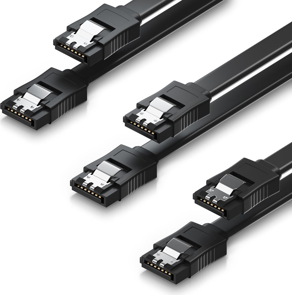 deleyCON 3x 0,5m SATA 3 Kabel 2x Stecker gerade Länge: 50cm Produktbild 