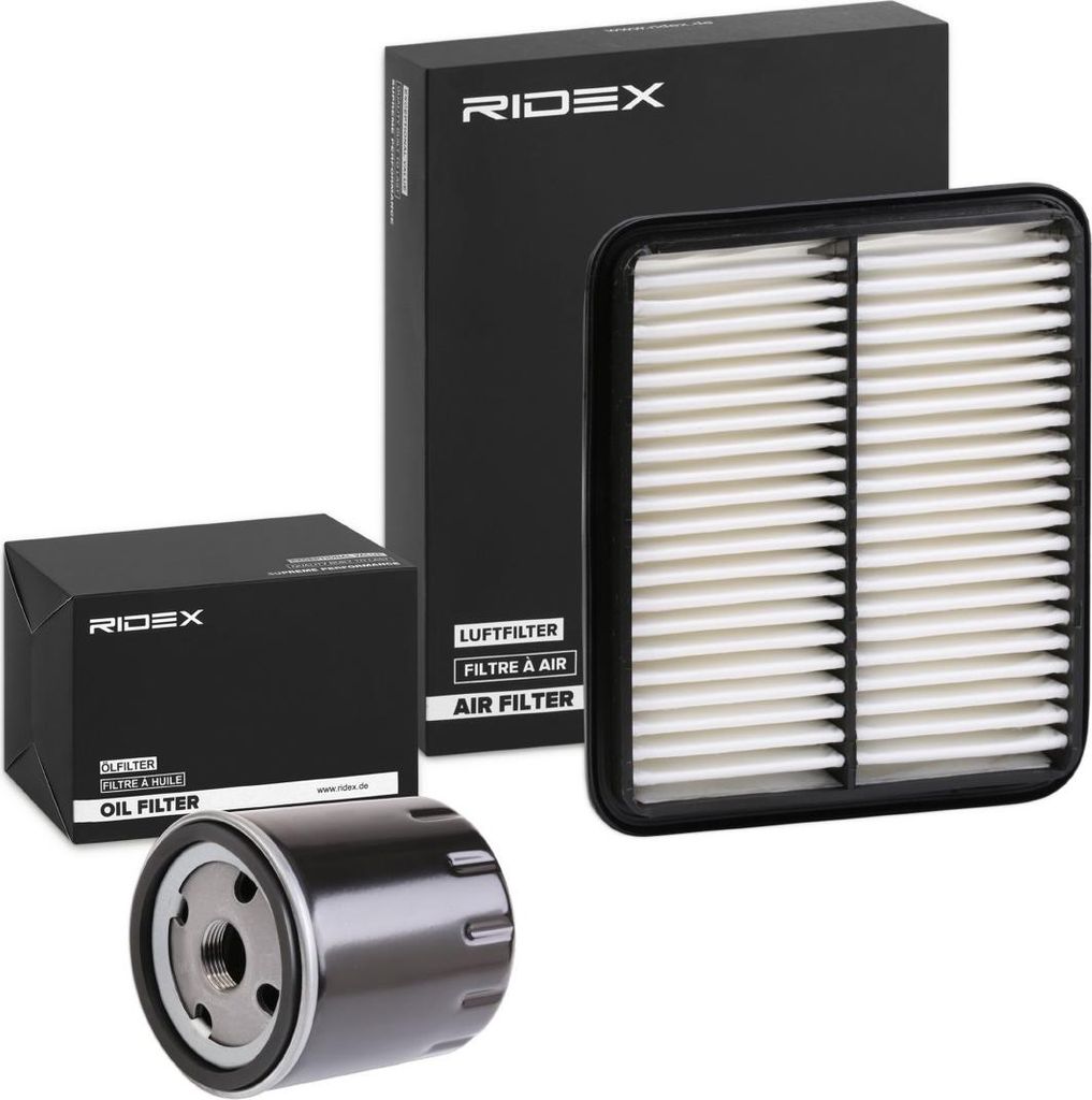 RIDEX Filterset Inspektionspaket Filtersatz für AUDI A2 (8Z0) für FIAT DUCATO Bus (230) Panda Schrägheck (141) für TOYOTA Auris Kombi (E18) fü...