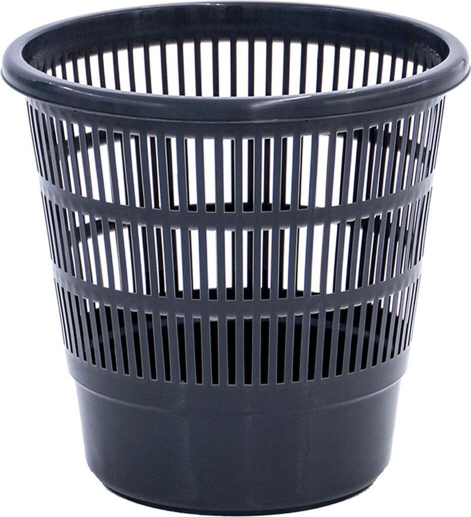 Papierkorb Plastiken Raster Schwarz Polypropylen 16 L Produktbild 