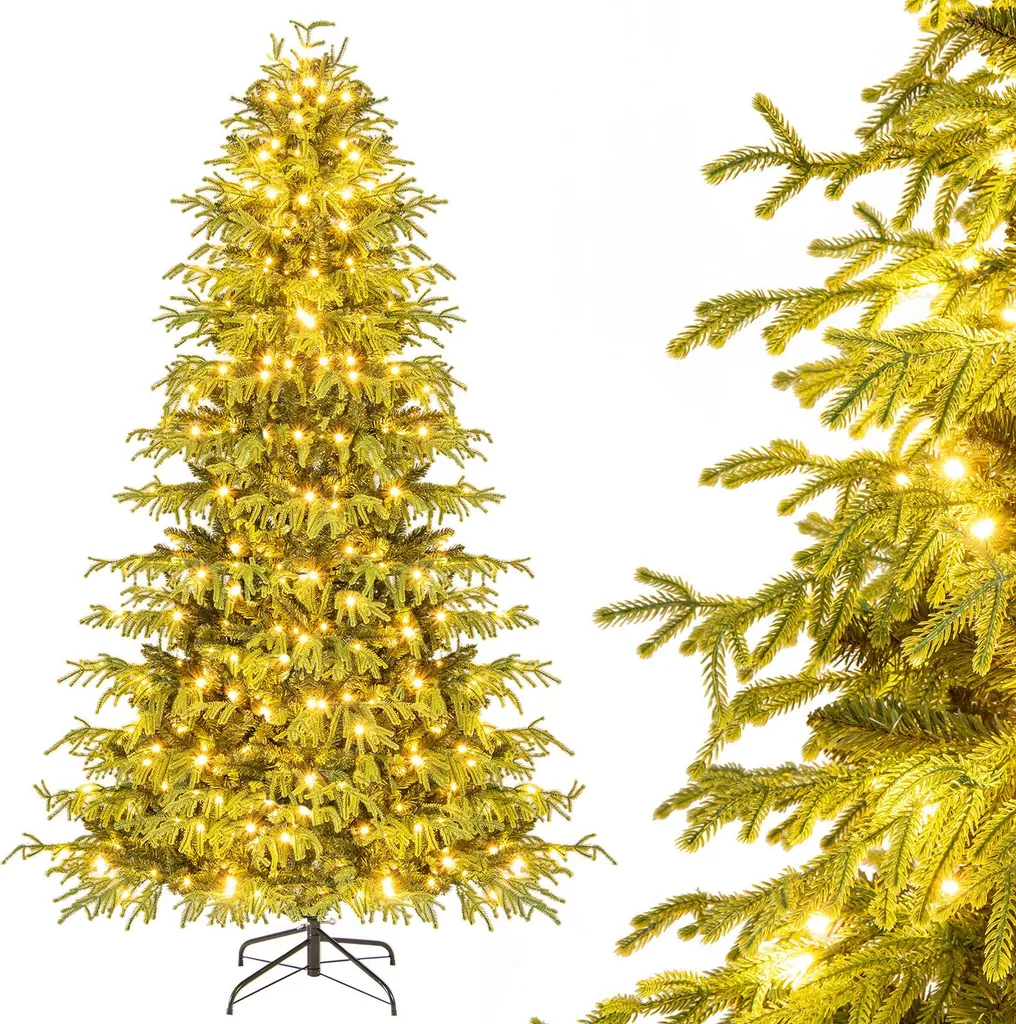 Sapin de Noël Lumineux 210cm Idéal pour Décoration de Fêtes Familiale