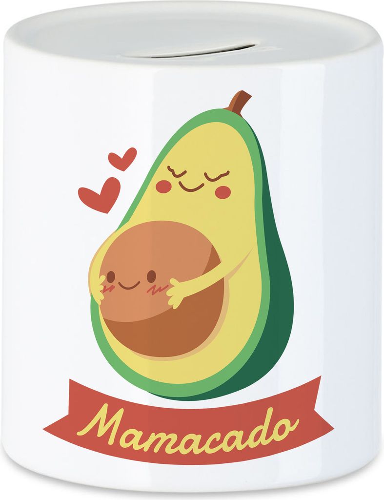 Mamacado Spardose Süßes Geschenk für Werdende Mamas Avocado-Fans