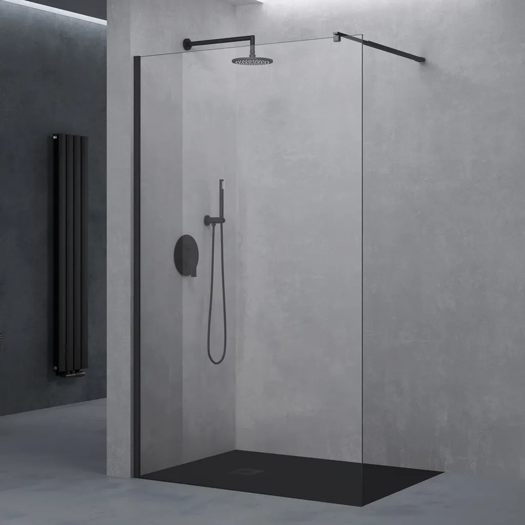 Aménager une douche à l'italienne 120cm avec paroi verre et noir
