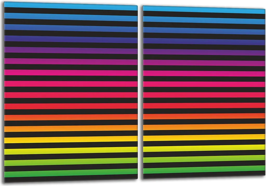 Set di piastre di copertura 2x40x52 cm per piano cottura in vetroceramica, a righe colorate