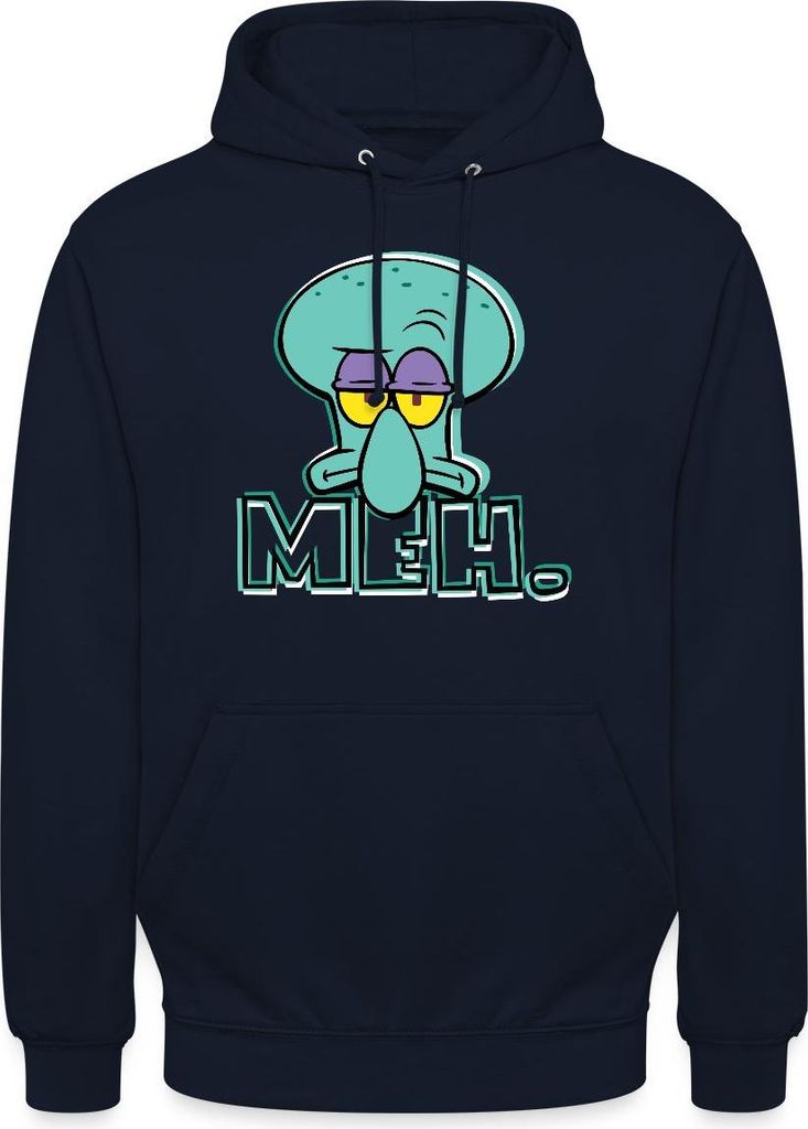 Spreadshirt SpongeBob Schwammkopf Thaddäus Q. Tentakel Uni Hoodie, L, Navy