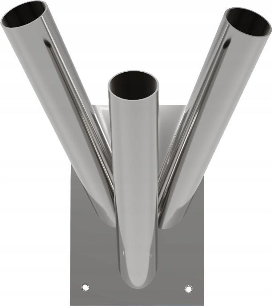 Flaggenhalter für 3 Flaggen – Wandmontage für den Außenbereich, Edelstahl V2A, dreifach