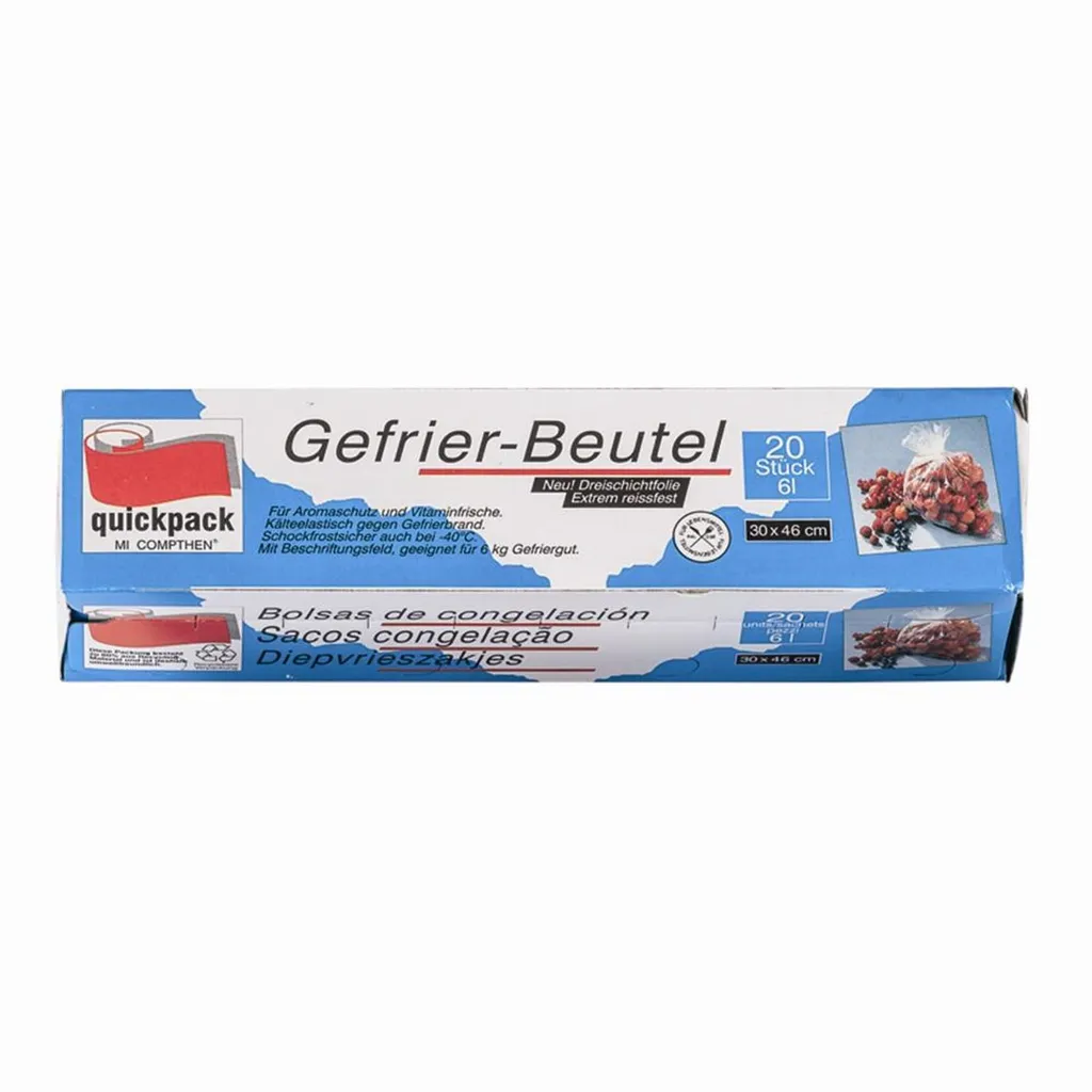 Sachet congélation 3L transparent Quickpack 25x32cm haute résistance x30