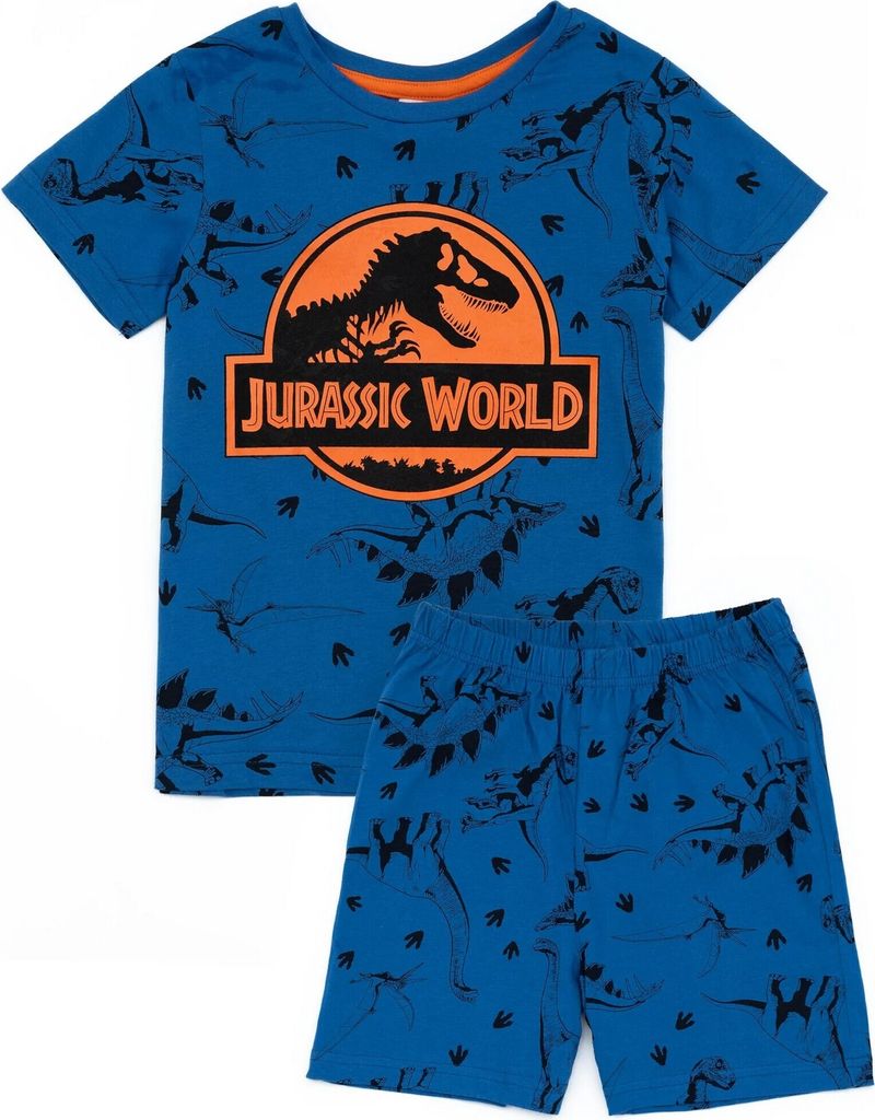 Jurassic World - Schlafanzug mit Shorts für Jungen NS7337 (128) (Blau)