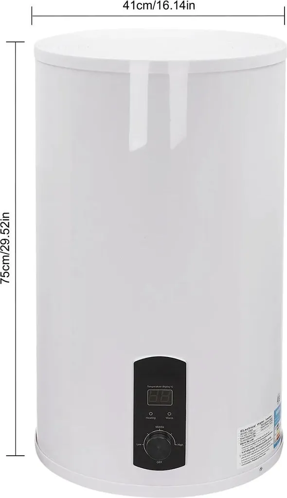 Chauffe-eau électrique 70L 2000W - Cumulus vertical avec écran digital