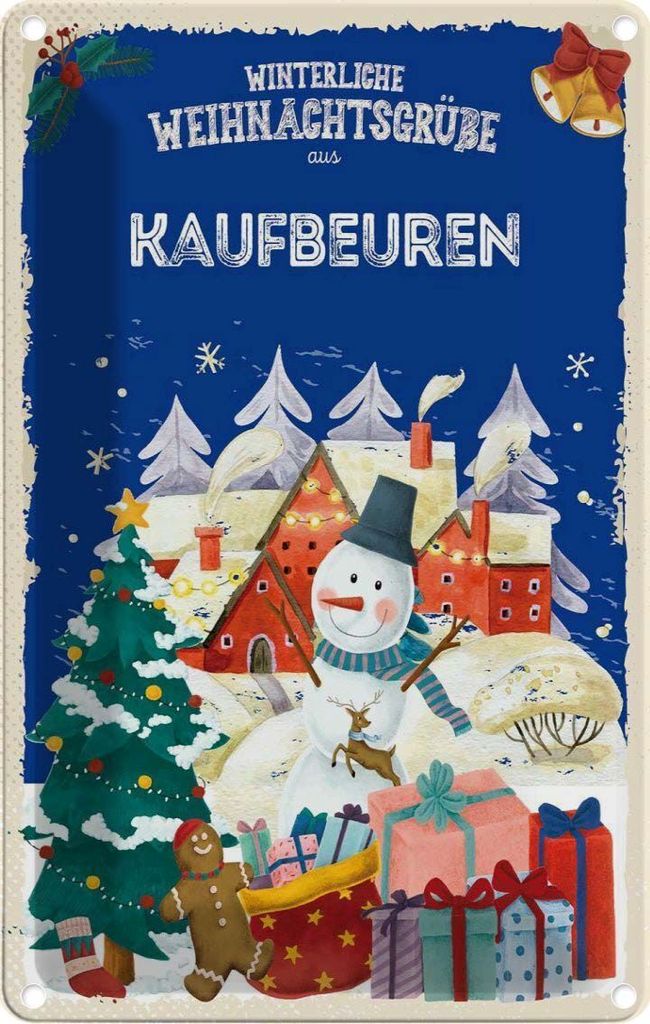 vianmo Blechschild 30x20 cm Weihnachtsgrüße KAUFBEUREN Weihnachten