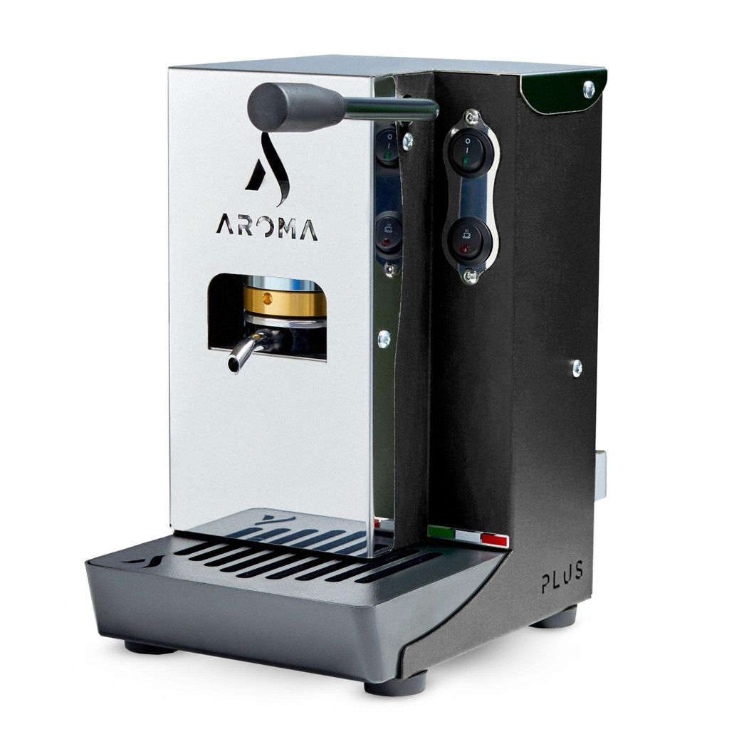 Aroma Plus+ Espressomaschine für Pads | Italienische Espresso Pad Maschine für Haushalt & Büro | ESE 44 mm | 380 Watt | 15 bar | Schwarz