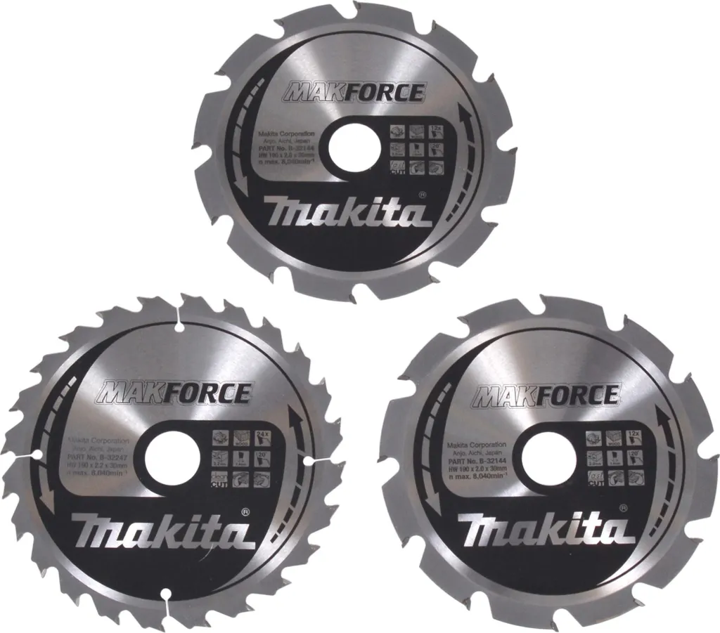 Lame Scie Circulaire Makita B-33906 MAKFORCE 190x30 mm - Lot de 3