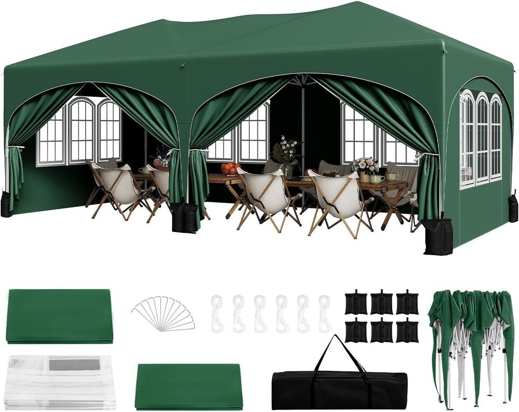 WOLTU Faltpavillon mit Halbmond Dach Tragetasche, Produktbild 