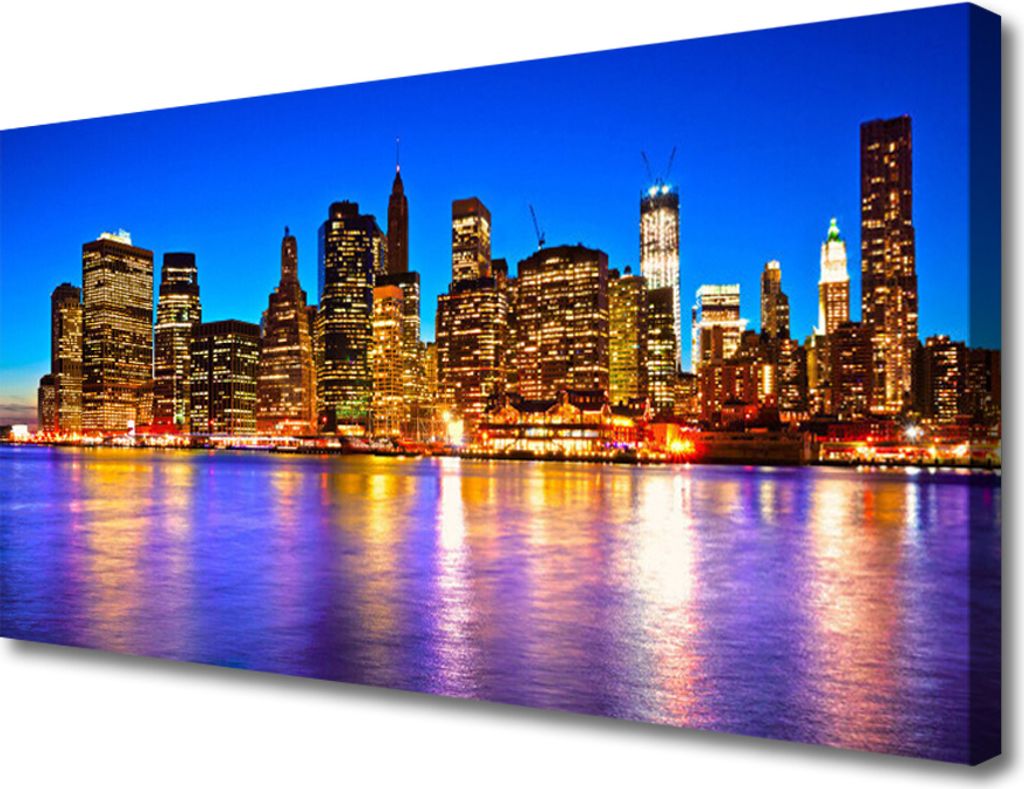 Tulup Leinwand-Bilder 100x50 Wandbild Canvas Kunstdruck Stadt Gebäude