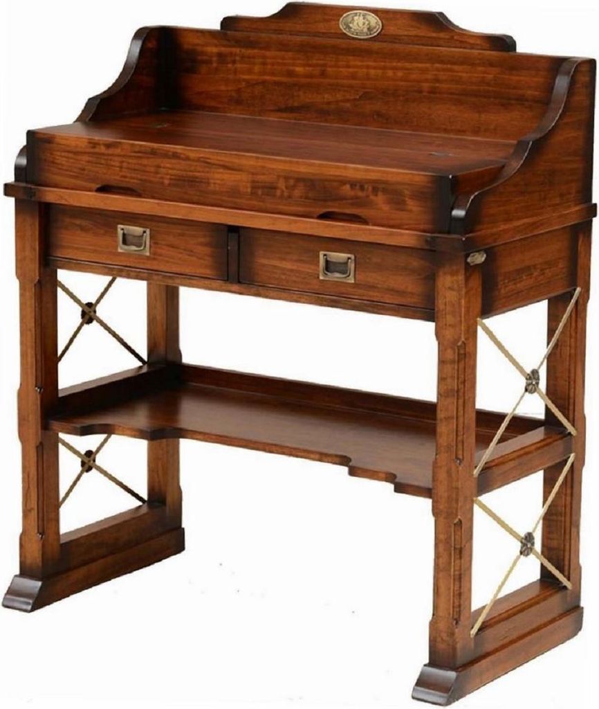 Casa Padrino Luxus Vintage Stil Sekretär Braun 95,5 x 52 x H. 103,5 cm - Massivholz Schreibtisch - Massivholz Bürotisch - Vintage Stil Büro Möb...