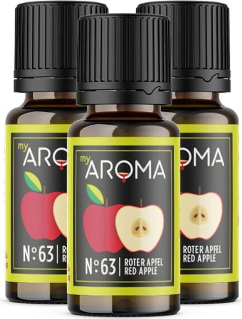 myAROMA Flavour Drops – Roter Apfel 3x10ml, Zuckerfreie und Produktbild 