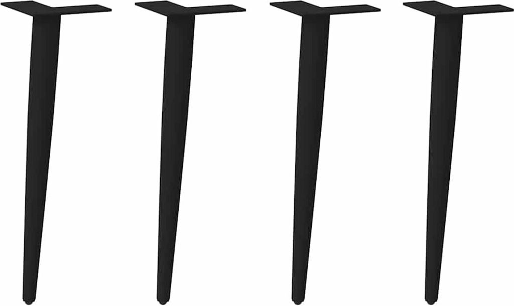Couchtischbeine Konische Form 4 Stk. Schwarz 42-43 cm Stahl