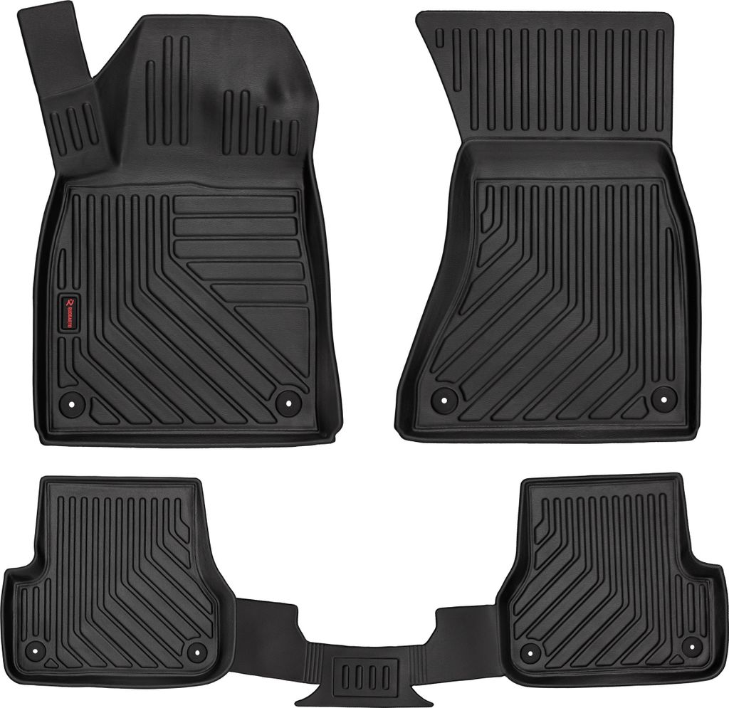 3D Gummimatten passend für Audi A6 C7 limousine, kombi, avant (2011-2017) – Schwarz, hoher Rand, 4-tlg Set