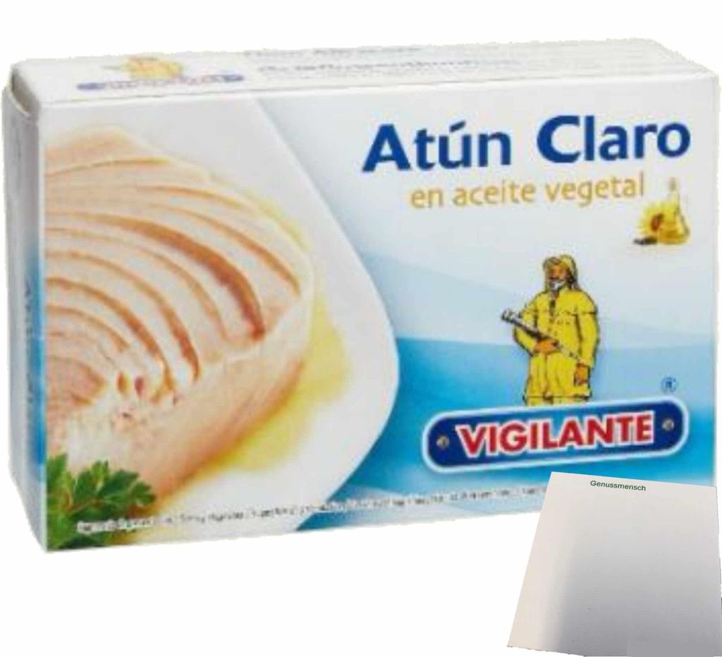 Vigilante "Thunfisch in Pflanzenöl" Atún en aceite vegetal (111g Dose) + usy Block