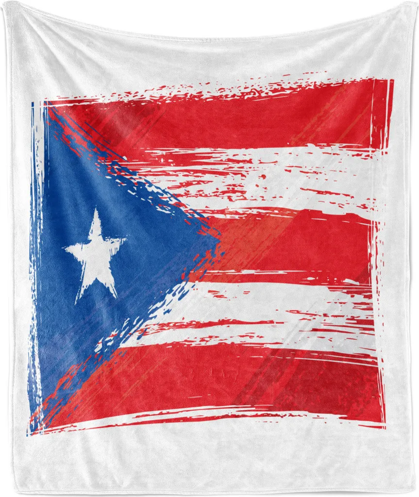 ABAKUHAUS Puerto Rico Coperta Pile Flanella 125x175cm Blu Azzurro