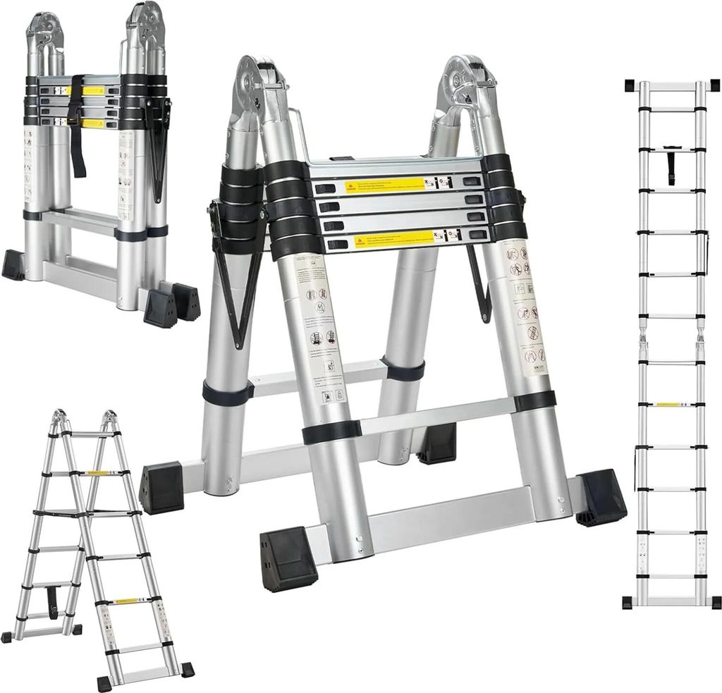 STANEW échelle télescopique 3,8 m (1,9 + 1,9), échelle Image du produit 