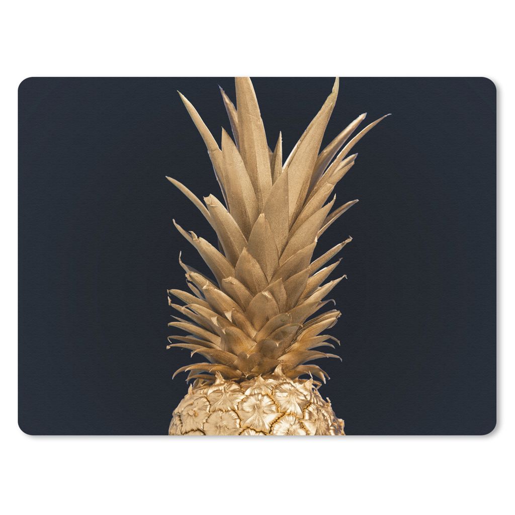 MuchoWow Mauspad Mousepad Ananas - Gold - Farbe - Schwarz - Obst - Luxus 23x19 cm - Mousepads - Maus Mat - Pad - Mausunterlage - Schreibtischunte...