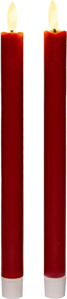 Anna Collection Led Tischkerzen - 2x - rot - 25 cm - 3D Produktbild 