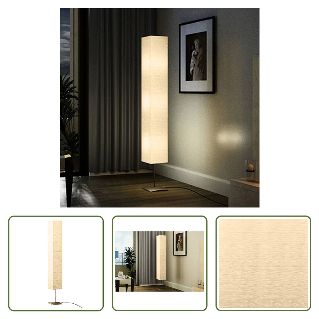 The Living Store Standleuchte mit Stahlständer 170 cm Beige Produktbild 