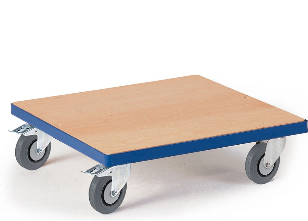 Rollcart Kistenroller Vollgummibereifung 700x700mm Ladefläche Holz