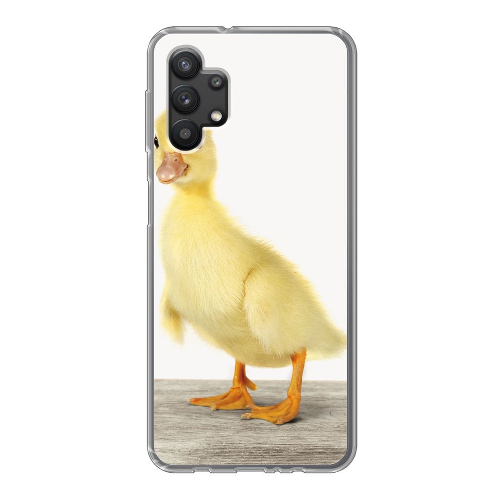 MuchoWow Handyhülle Schutzhülle Hülle für Samsung Galaxy A32 5G Ente - Küken - Tiere - Süß - Mädchen - Jungen - Kinder Silikon Softcase H...