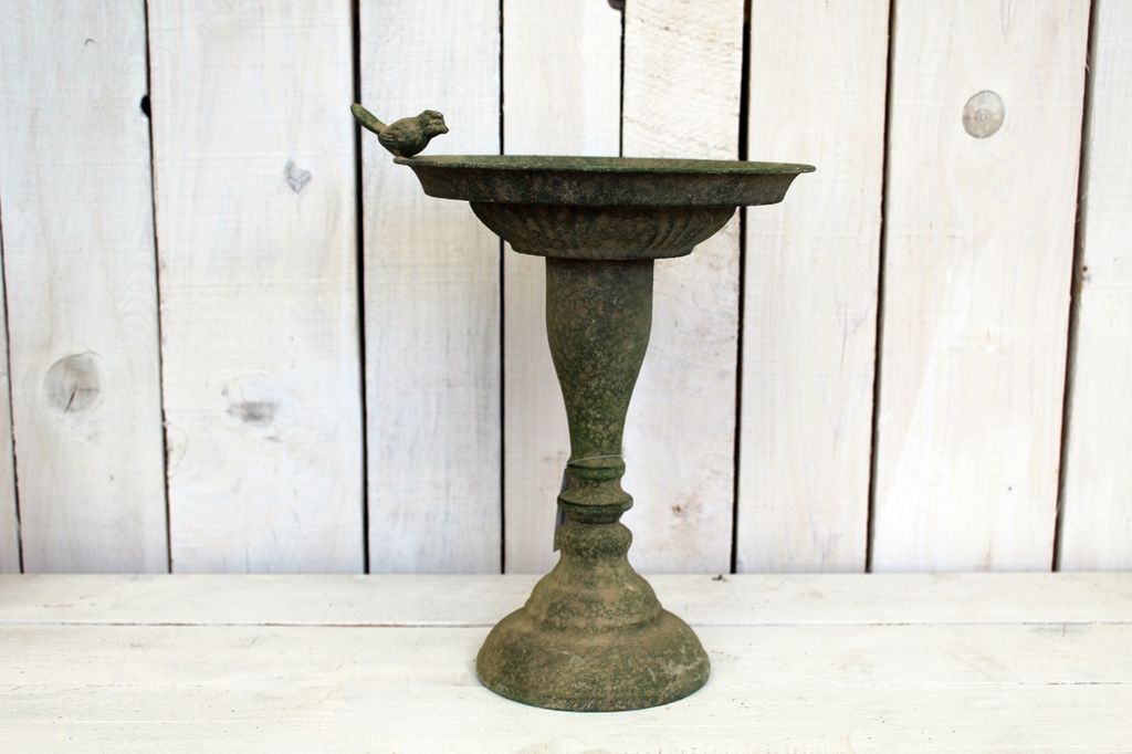 Esschert Design Aged Metal Grün Vogeltränke auf Fuß; AM80 Produktbild 11