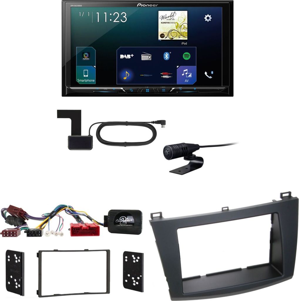Pioneer SPH-DA230DAB CarPlay Android Auto USB Bluetooth Einbauset für Mazda 3 BL