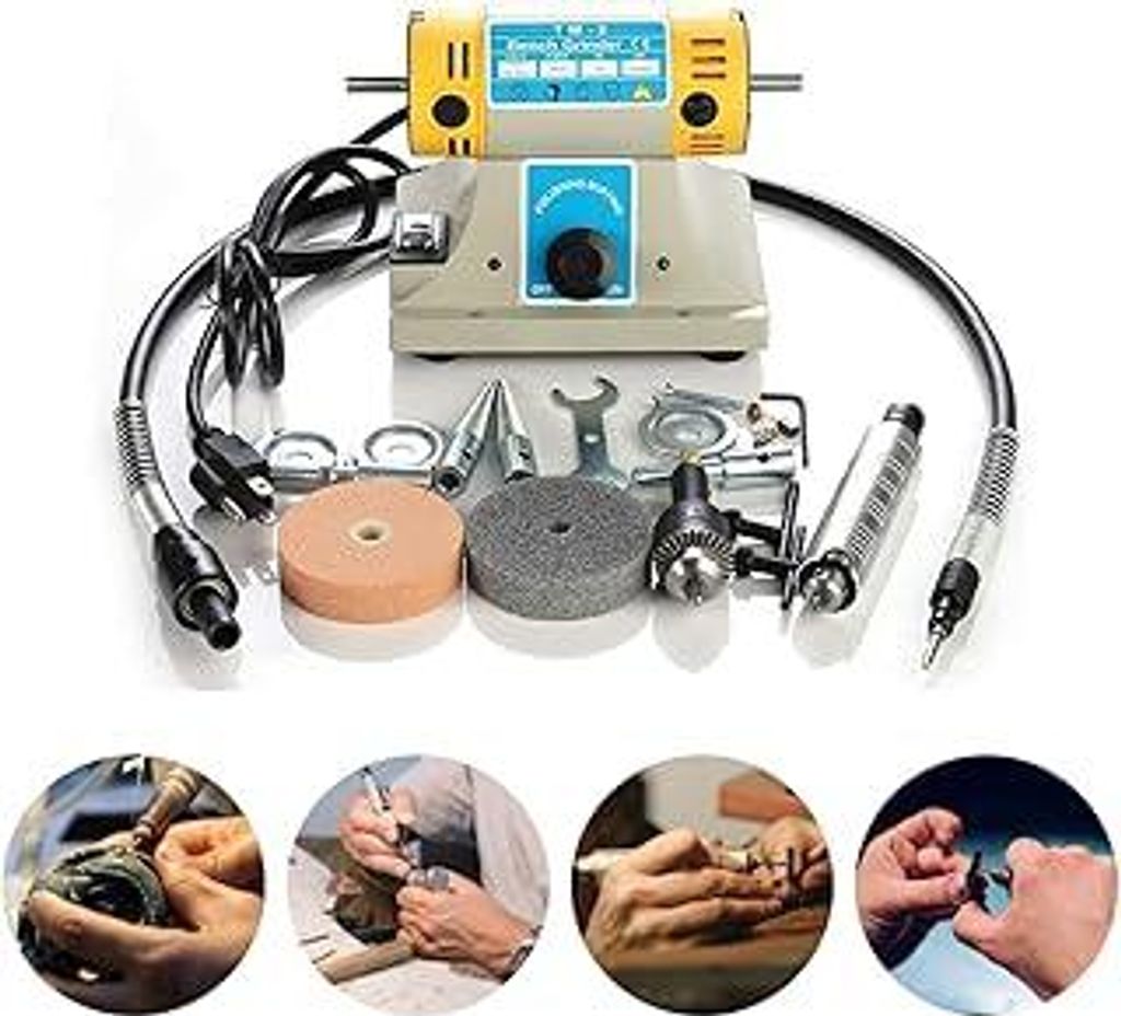 Yapasopu Tischpolierer Poliermaschine 350W 10000 U/min Kleine multifunktionale Desktop-Jade-Schneid- und Poliermaschine für die Holzbearbeitung el...