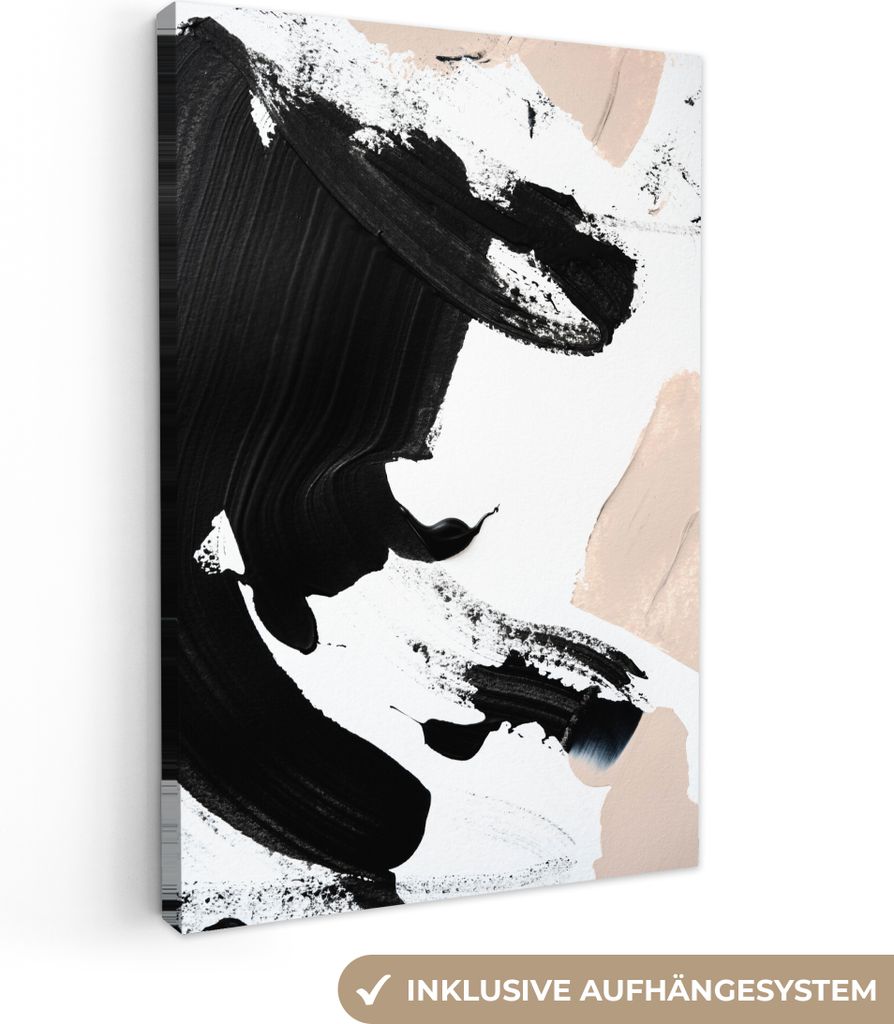 MuchoWow - Leinwandbilder - Farbe - Design - Abstrakt, Wandbild, Wanddeko Bilder Wohnzimmer, 60x90 cm