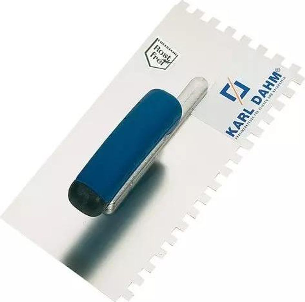 Zahnkelle 8 mm rostfrei mit Softgriff / Karl Dahm 10641 Glättekelle Zahnglättekelle