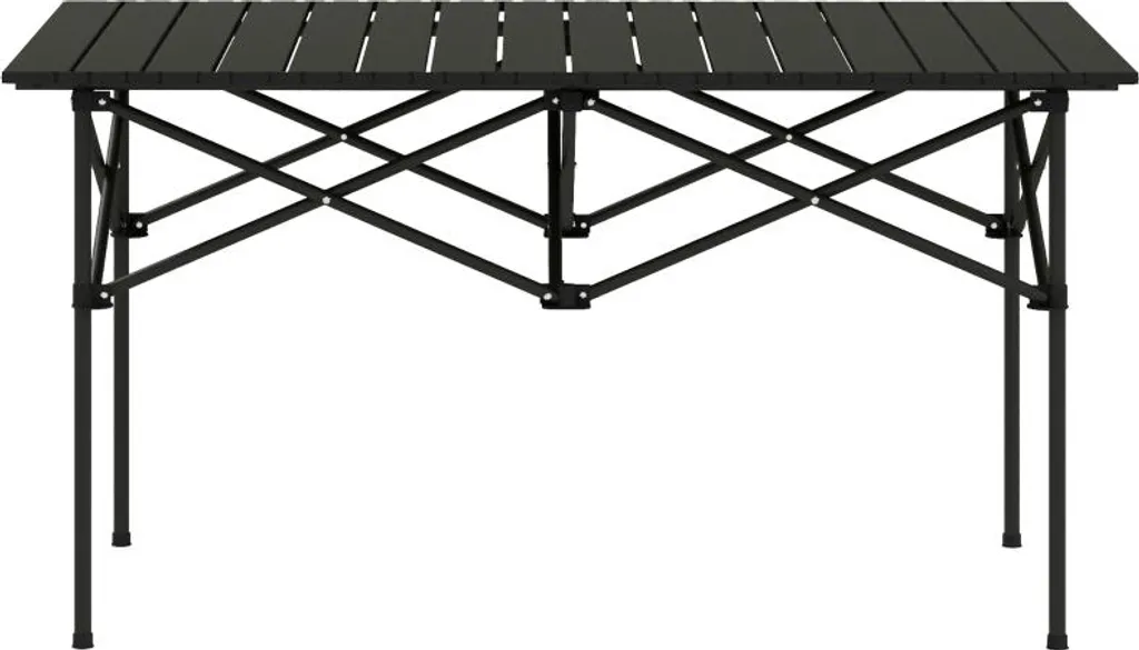 Table Aluminium Pliable avec Plateau Enroulable Noir 95x55cm Fortuna