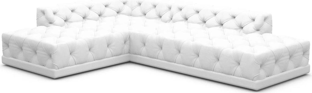Echtleder L-Form Lounge Sofa Meliva Weiß Links