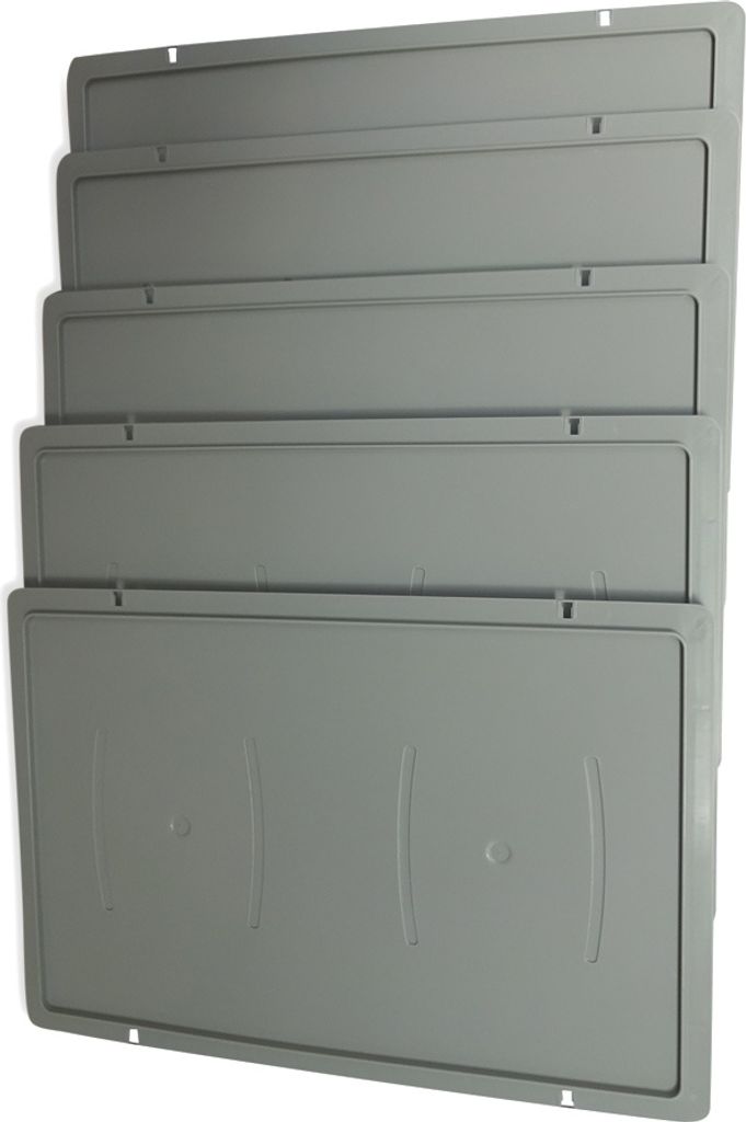 5 Stück Deckel für Gemüsekiste, Eurofleischerkiste, Stapelbox E1 E2 E3 grau (5xDeckel grau)