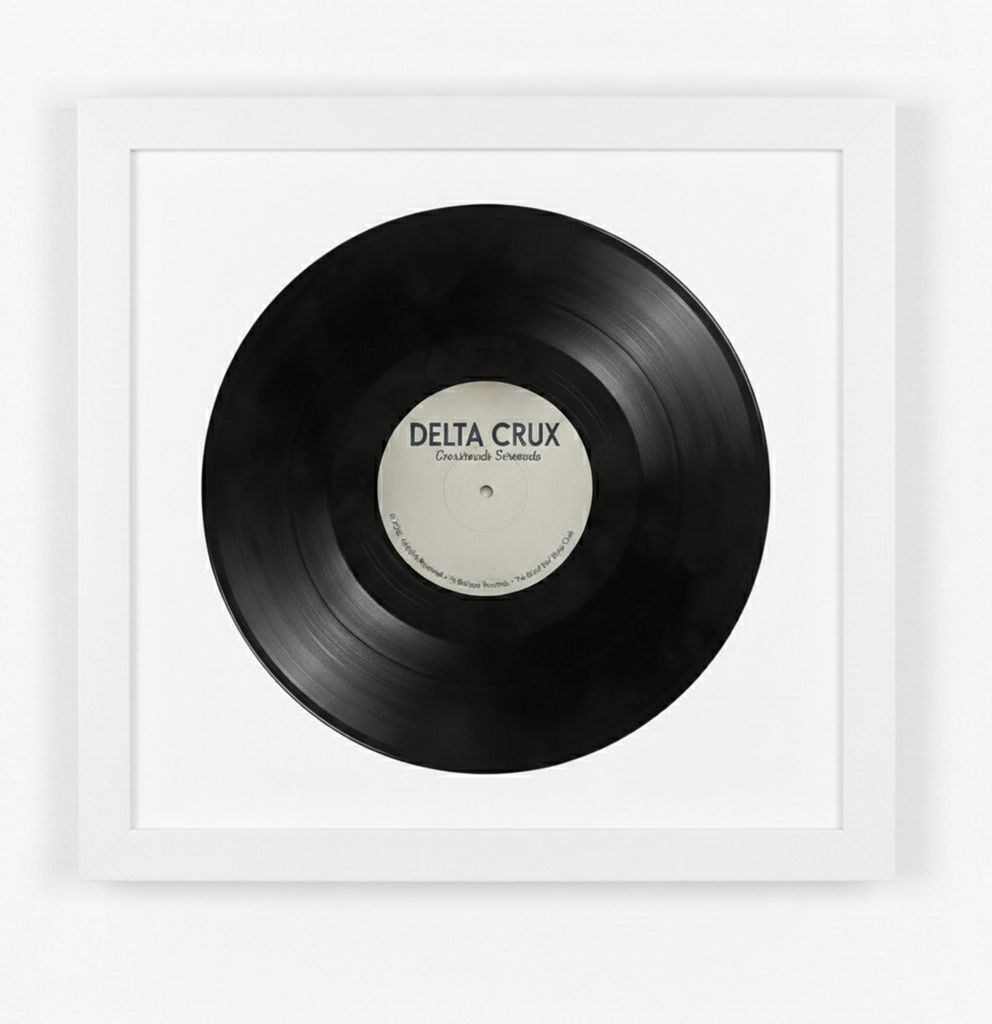 K-Möbel Schallplatten Rahmen Weiß 40x40cm mit weißem Passepartout - Germany - Vinylrahmen aus Echtholz für die Vinyl