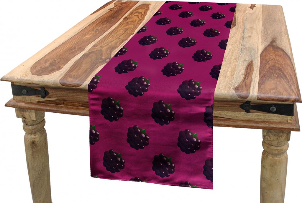ABAKUHAUS Natürliche Farbe Tischläufer, saftige Brombeeren, Esszimmer Küche Rechteckiger Dekorativer Tischläufer, 40 x 180 cm, Magenta Dark Purple