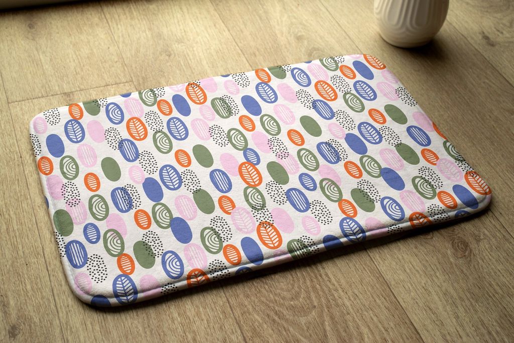 Badteppich Saugfähige - Badezimmer Teppich - Rutschfester Badvorleger Badematte - 90x60 cm - Abstraktion