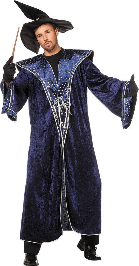 Wilbers Kostüm Zauberer 50 - 60 blaue Sterne Zaubermeister Gr. 58 - 3XL