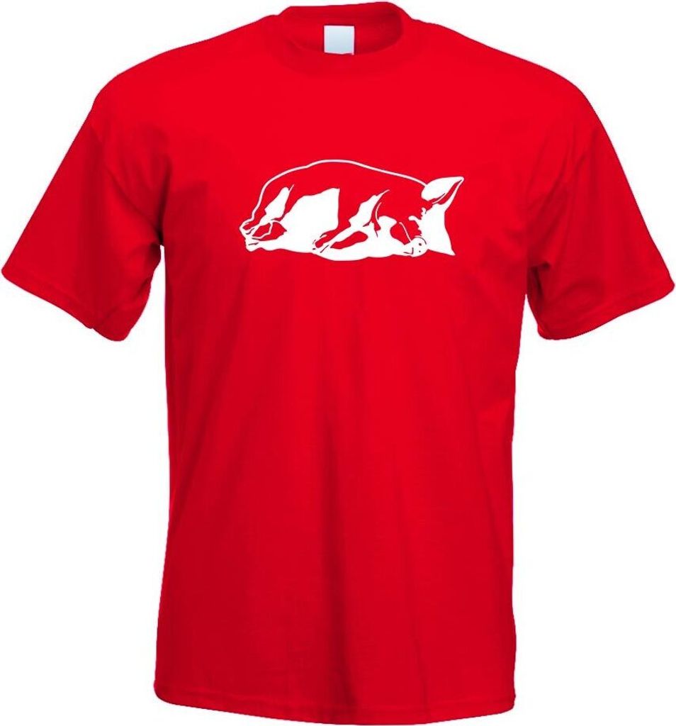 Kiwistar - T-Shirt - rot - Schwein Motiv 1 - Sau - Baby Herren Funshirt Bedruckt Design Sprüche Spruch Motive - mit Motiv Bedruckt - Funshirt Desi...
