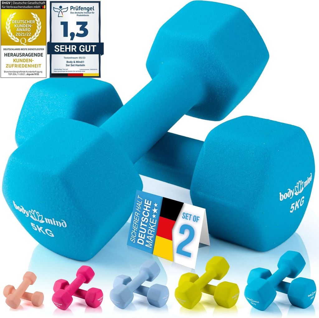 Body & Mind® Hanteln 2er Set Gymnastikhanteln Neopren Produktbild 9